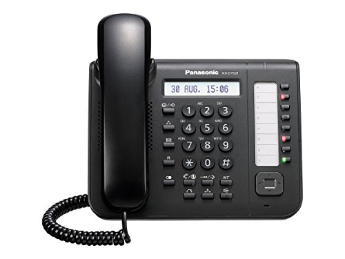 Panasonic Business Systems KX-DT521-B 8 Button 1-Line Backlit LCD Display Digital Telephone with Full Duplex Speaker Phone - Black