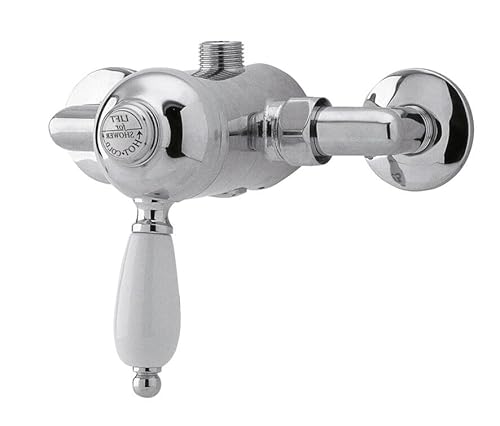 Balterley Concealed Shower Valve, Traditional Lever Handle Bathroom Shower Valve, Single Control 1 Outlet Valves for Showers, Concealed Valves for Bathroom Showers - 150 x 135 x 35mm (Chrome)