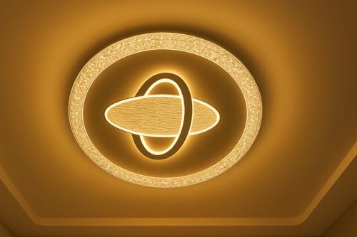 Image of FILLISKA Aluminium Luxurious 3 in 1 Led Ceiling /Wall Chandelier Light with 3 Step Colour Changing Function (White Round - 8969)(1 Year Warranty)