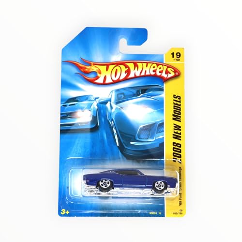 Hot Wheels 69 Ford Torino Talladega 2008 azul oscuro miniatura 2