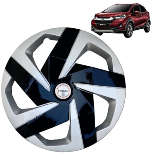 Prigan Wheel Cover for WRV Silver Black Wheel Cover 16" for WRV (Set of 4 Pcs) (Press Fitting) Model Name- Magnite DC 16