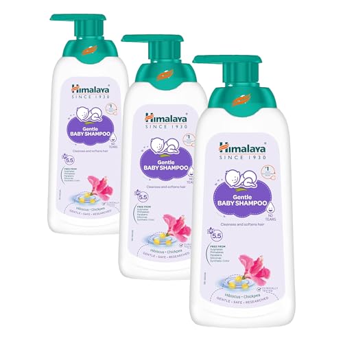 Image of Himalaya Gentle Baby Shampoo 400ml with Hibiscus, Chickpea | No Tears | pH 5.5 | No.1 Doctor Recommended Brand | Cleanses, Softens & Nourishes hair | Safe for Newborns | Hypoallergenic (Pack of 3)