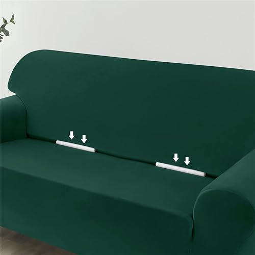 Vista 13 de Funda elástica para sofá de 3 cojines, 1 funda de terciopelo para sofá, fundas protectoras de muebles con parte inferior elástica, lavable a máquina
