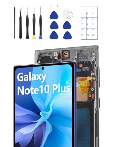 JQYDZH for Galaxy Note 10 Plus OLED Screen Replacement with Frame and Tools