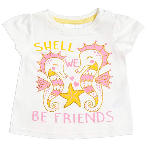 Metzuyan T-shirt à manches courtes pour nouveau-né et fille en coton - Blanc - 6 mois Cover