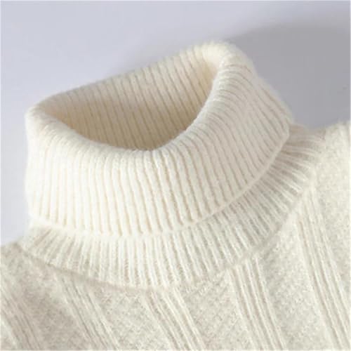 Men's Winter Turtleneck Sweater Solid Color Knitted Pullovers Long Sleeves Slim Fit Knit Jumper Tops2