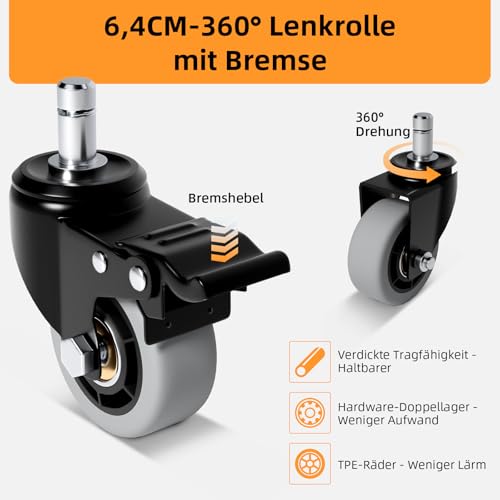 Troozy Sackkarre Klappbar mit Bremsen, Transportwagen 226KG, Sackkarren Klappbare mit 6 Universal-Räder, Plattformwagen mit Verstellbarer Deichsel, 2 Flexibles Seil, Transportkarre Rauscharm, Schwarz