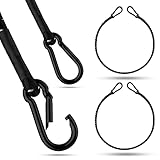 CLIFFORD Spanngummi mit Karabiner, 2er Set I Ultra robust + wetterfest I Für Auto, Fahrrad, Motorrad, Planen, Sonnensegel, Outdoor I Expander mit Haken I Gepäckspanner schwarz I Gummi Spanngurte