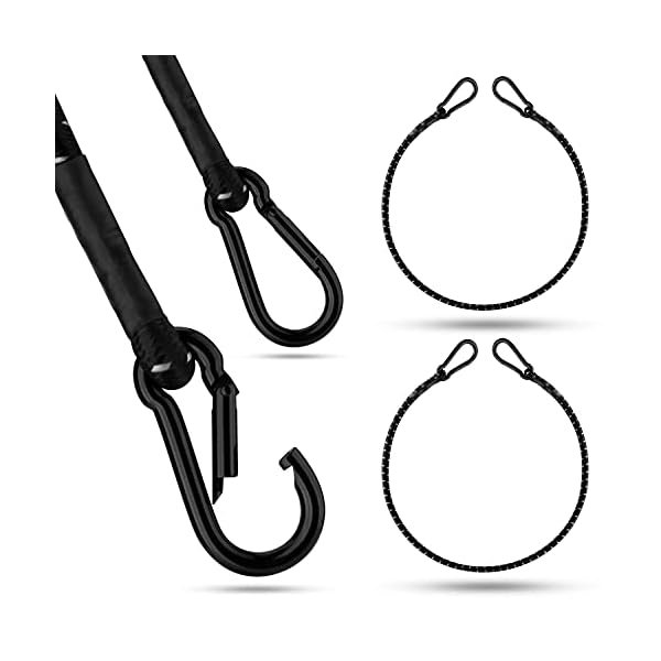 CLIFFORD Spanngummi mit Karabiner - 30 cm bis 140 cm I Robuste Spanngurte mit Haken I Spanngummi mit Haken fÃ¼r Kofferraum, Fahrrad, Sonnensegel I Expander mit Karabiner I Gummispanner Spannseil