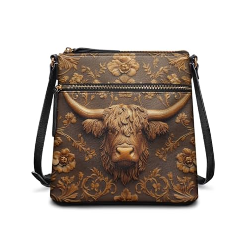 Image of Leather Women Crossbody Hobo Bag Satchel Purse Handbag with Adjustable Shoulder Strap and Zipper Pockets