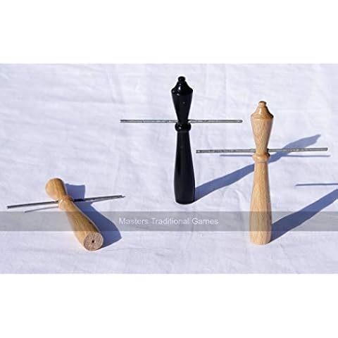 Masters Traditional Games Set Bar Billiards skittles (2 natural wood, 1 black) Cover
