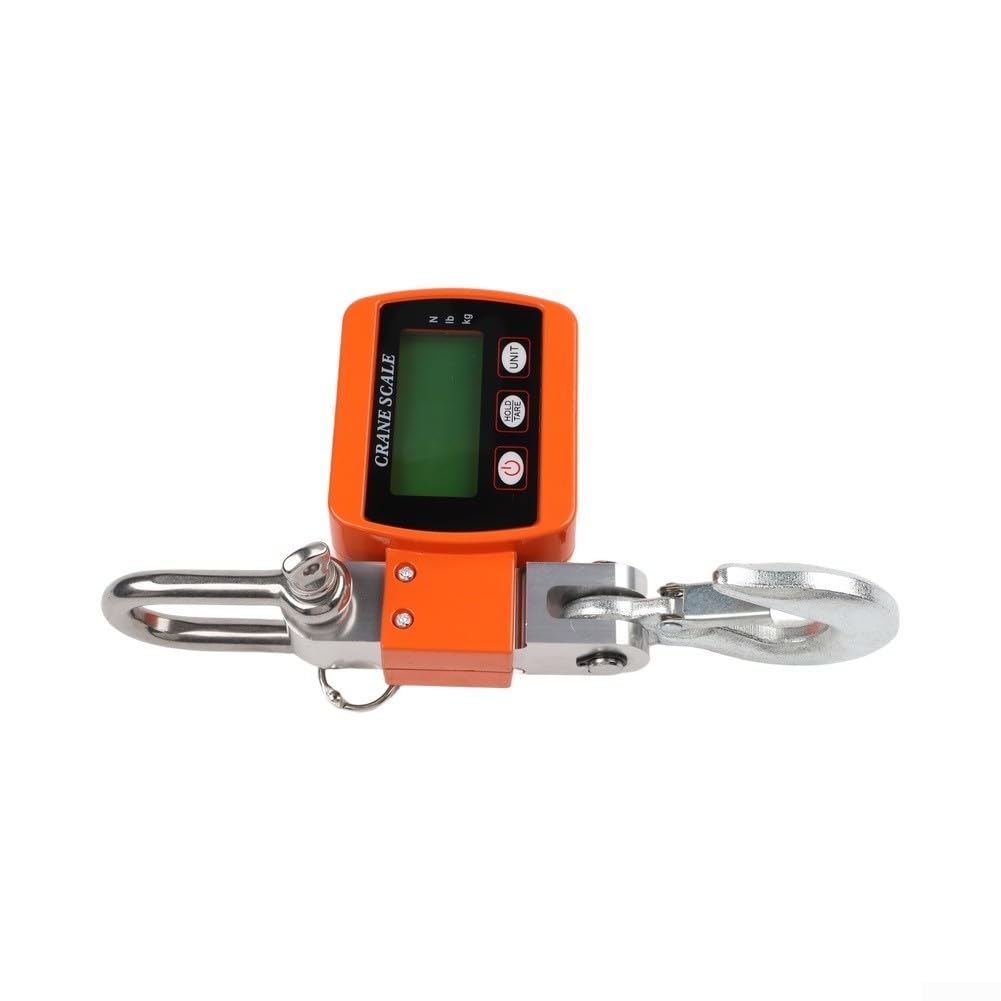 Báscula digital colgante LCD resistente (500 kg), color naranja
