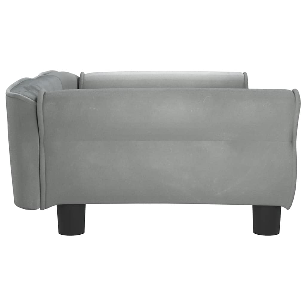 vidaXL Cama para Perros de Terciopelo Gris Claro 95x55x30 cm, sofá para Perros, Cama para Cachorros, Asiento para Perros, sofá para Mascota