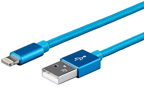 Monoprice Apple Mfi Certified Lightning To Usb Charge & Sync Cable - 3 Feet - Blue Compatible With Iphone X 8 8 Plus 7 7 Plus 6S 6 Se 5S, Ipad, Pro, Air 2 - Palette Series #TOP1