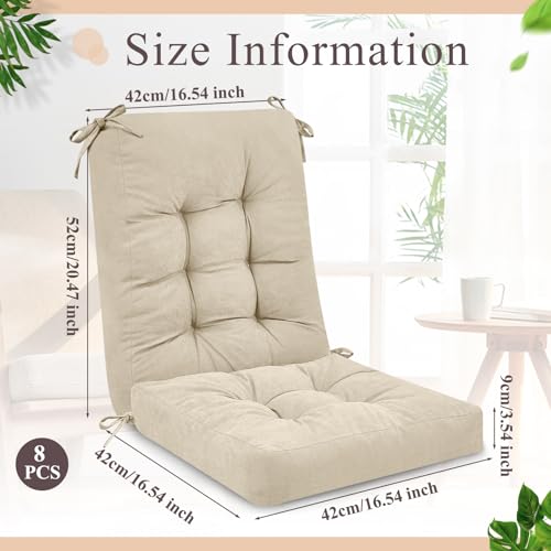 Image of Juexica Beige 17 x 17 Inch 4 Sets Outdoor Patio Chair Cushion