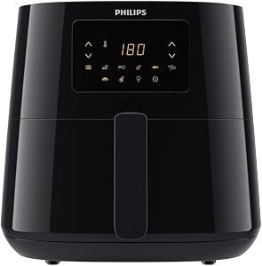 Philips Essential Airfryer XL – 6.2L, Freidora sin Aceite, Tec Rapid Air, Pantalla Táctil, NutriU App (HD9270/90)