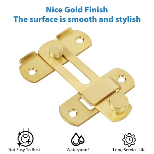 Image of Alise 4 inch Gold SUS304 Stainless Steel Gate Latches for Barn Door
