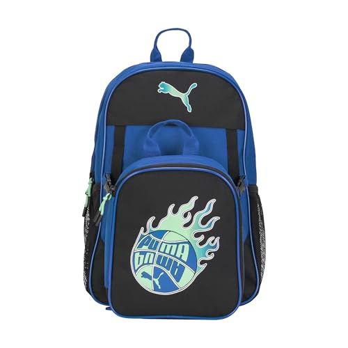 Image of PUMA Unisex Kid's Colony Lunch Kit & Backpack Combo, Vivid Blue /Black /Aquatic, Medium