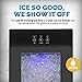 Newair Nugget Ice Maker Countertop - 44lbs/Day, Countertop Sonic Ice Machine, Self-Cleaning & Refillable Water Tank, Pebble Ice Maker, Ideal for Home Office, Kitchen or Bar | Black Stainless Steel