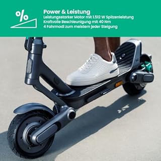 Egret Ey! 1 E Scooter mit Straßenzulassung – 500W Motor (1512W Peak), 10 Zoll Luftreifen, 65 km Reichweite, vollgefedert, LED Front- & Rücklicht, Blinker, Dreifach-Bremssystem