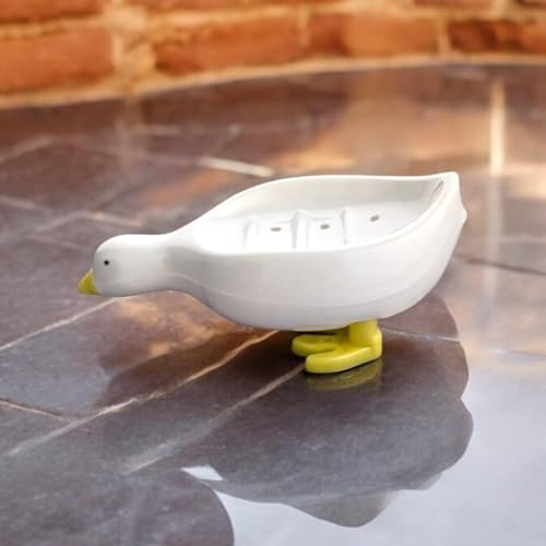 Image of Plastic Soap Dish Holder with Drainage Slots - Rectangular Self-Draining Soap Tray for Bathroom & Kitchen Sink, Non-Slip, Durable & Easy to Clean (White) - Pack of 6