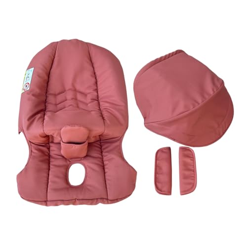 Stroller Replacement Canopy & Seat Cushion Set for Doona + Car Seat Stroller - Waterproof Sunshade Thickened Comfort Pad Shoulder Pads | Stroller Accessories Changing Kit(Sunset Red Set)
