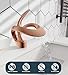 Elegant Bathroom Sink Faucet Single Hole,AUU Waterfall Rose Gold Vanity Sink Faucet Solid Brass,Single Handle Lavatory Basin Tap with Pop Up Drian Supply Line (Rose Gold, Short)