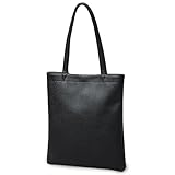 【A4がすっきり入る】ミニトートバッグ メンズ レザー 小さめ 縦型 手提げ 肩掛け 撥水 防汚 【 ON/OFF兼用 2way 天然牛床革 厚さ3cm 軽量 480g シンプルデザイン 】 革 男性 ユニセックス オフィス ビジネス カジュアル 通勤 通学 デート カフェ 美術館 ミニマリスト a4 13インチPC 500mlペットボトル が入る サブバッグ セカンドバッグ ギフト 黒 ブラック