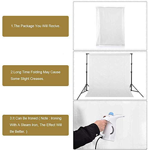 Utebit White Backdrop 5Ft X 6.5Ft Polyester Photo Booth Portrait Photography Booth Wrinkle Resistant Backdrops Sheet For Photography Studio, Youtube, Video And Television (Stand Not Include) #TOP4