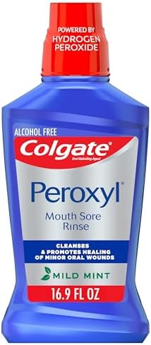 Colgate Peroxyl Mouth Sore Rinse, Mild Mint - 500mL, 16.9 fluid ounce