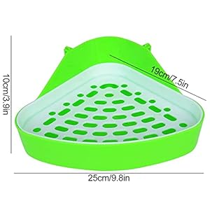 Triangolo WC per Animali Domestici di Piccola Taglia - Vasino Trainer per Criceti, Cincillà, Cavie, Conigli e Furetti - Ciotola Angolare per Pipì - immagine 2