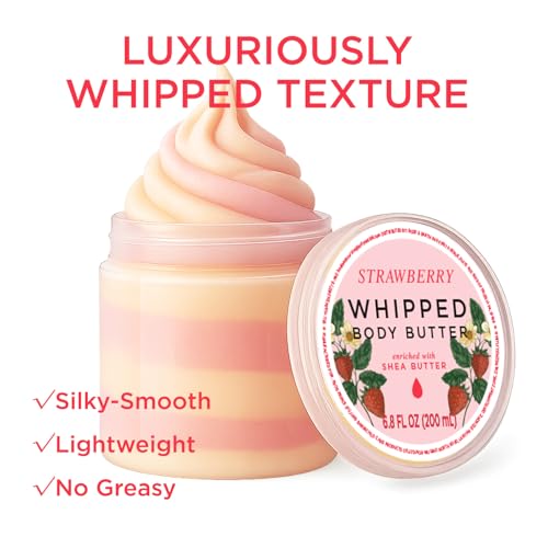 Image of Princess Belle Strawberry Whipped Shea Body Butter, Body Moisturizer for Dry Skin, Body Butter for Women Smell Good, Leaves Skin Feeling Moisturized and Soft-200ml(6.8 floz)