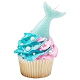 Sea Mermaid Confetti Sprinkles Cake Cookie Cupcake Ice-cream Donut Quins Toppings (Mermaid Candle and Pearls)