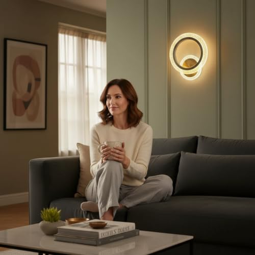 Image of Lyse Decor Wall Lights for Home Decoration LED Wall Light with 3 Color Modes, Easy Installation, Ideal for Modern Interiors, Bedroom, Living Room, Hallway, Office (2, WL85 O)