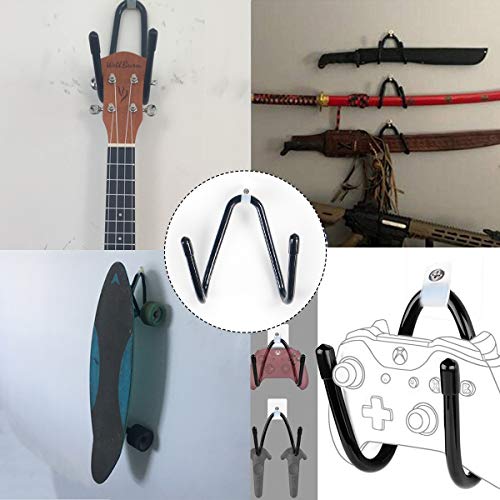 LATTCURE 2 Stück Skateboard Halterung Wand, Wandhalterung Haken Aufhänger Halter mit Schrauben zum Aufhängen für Skateboard Longboard Pennyboard Klassische Gitarren Ständer Wandhalter Gitarrenständer