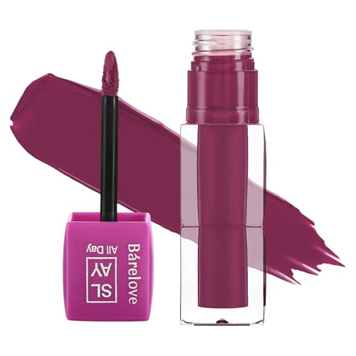 Image of BARELOVE SLAY All Day Non-Drying Liquid Lipstick for Women with Matte Finish One Swipe Application | Highly Pigmented |Smooth Glide Formula | Long Lasting | Transferproof | 12 ml | 819-SCARLET PLUM
