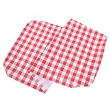 BRIGHTFUFU Mantel de PVC y Franela con Diseño de Cuadros Rojos y Blancos Funda Elástica para Mesa de Patio de Protección contra Manchas y Aceite para Bodas Eventos y Uso al Aire