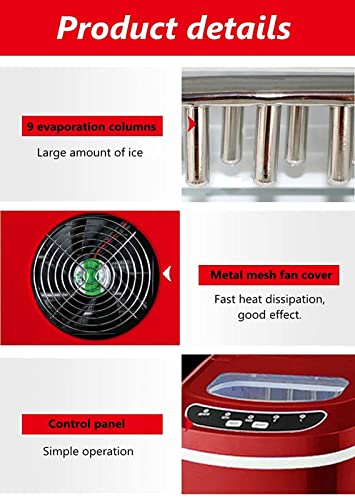 Fabricadora de Hielo Automática y Autolimpiante Portátil para Uso Doméstico, Pequeña Máquina Redonda para Hacer Hielo (12 kg/24 h), Ideal para Familia, Bar y Cafetería miniatura 7