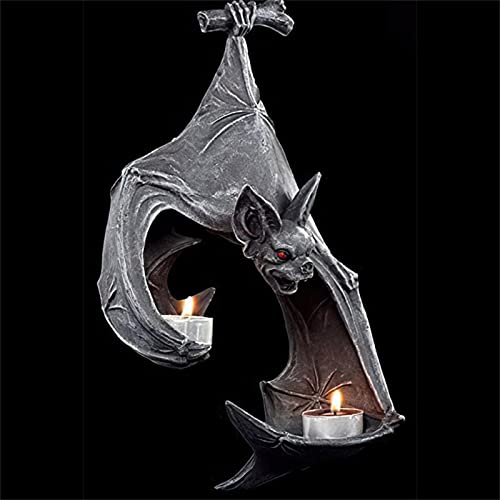 Bat Wall Tealight Holder Gothic Bat Wall Sconce Candle Holder With Candles Halloween Candlestick Hanging Decoration For Home Garden Party #TOP1