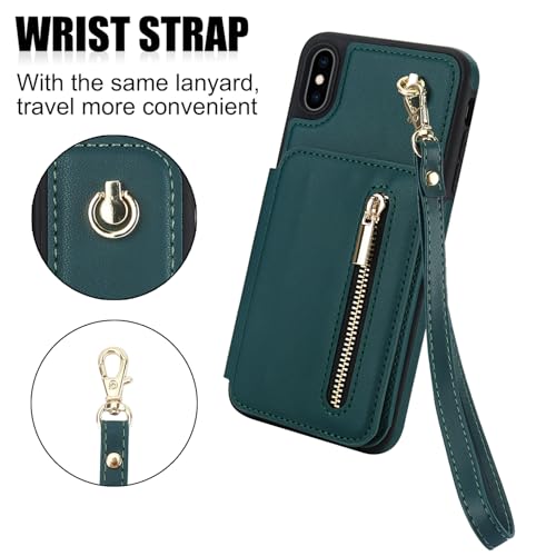 Étui anti-rayures iPhone Xs Max Asuwish protection écran portefeuille RFID - 7