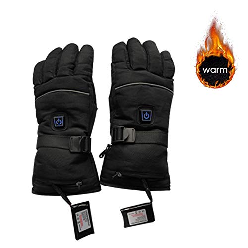 knowledgi Guantes calefactables con batería Recargables, Guantes calefactores Guantes Impermeables Hombres Mujeres Invierno Calentador de Manos para Ciclismo Motocicleta Senderismo Esquí Montañismo