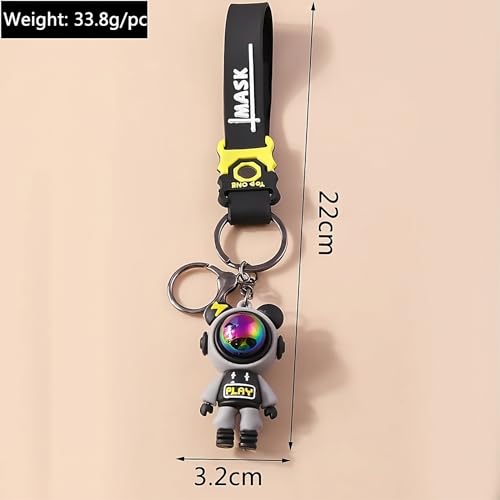 Image of Cute Cartoon Character Silicone 3D Key Chain with Strap Charm & Metal Hook, Merchandise Key Rings Gift for Kids Girls Boys Men & Women