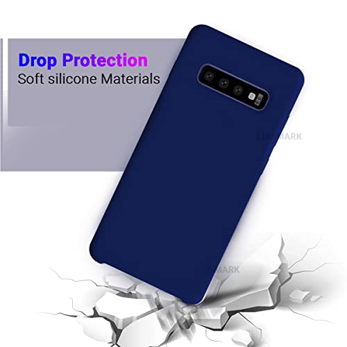Image of LIRAMARK Liquid Silicone Soft Back Cover Case for Samsung Galaxy S10 Plus / S10+ (Blue)