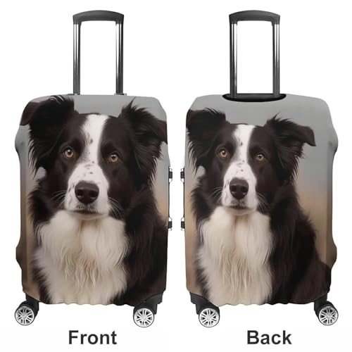 Elastic Luggage Cover Protector Border Collie Washable Suitcase Sleeve Durable Travel Suitcase Case Cover with Zipper Openings Fits 19-32 Inch Luggage (S)3