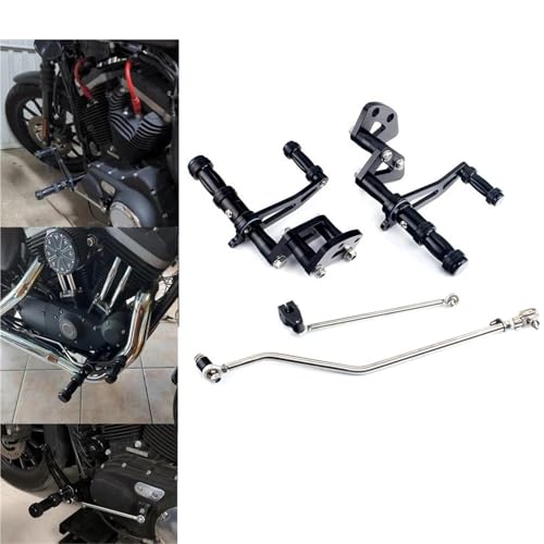 Commande avancée Sportster Harley Davidson 2004-2013 kit complet repose-pieds noir