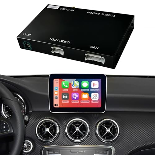 Road Top Module CarPlay sans Fil pour Mercedes-Benz A/B/C/V/GLC W176 W246 W205 W447 X253 2015-2018 avec NTG5.0/5.1/5.2, Android Auto sans Fil, Interface...