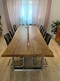  Mesa de centro, Roble sólido, Natural, Mesa de madera maciza, Acero inoxidable, Roble, Industrial, Mesa de centro, Mesa de centro, ca. Roble de 140 años, trabajo a mano, naturaleza, redondeado.