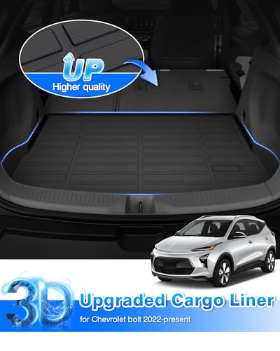 Cartist Cargo Liner Fits for Chevrolet Chevy Bolt EUV 2022 2023 2024 (Only Fits with The Cargo Floor in Upper Deck Position) All Weather Trunk Mat for Bolt EUV TPE Heavy Duty