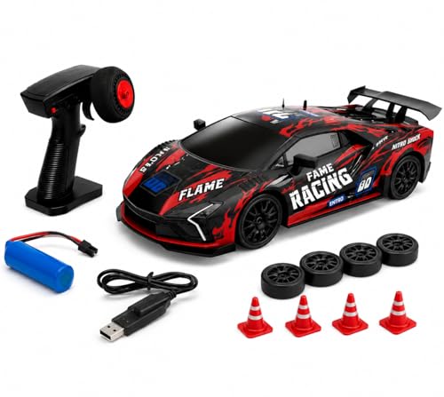 Image of Remote Control Sports Car & Off-Road SUV Toy for Kids, High Speed RC Racing with Wireless Remote, Realistic Lights & Premium Design Gift for Boys Girls (1:24 ENITRO Drift CAR)