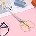 6.2 Inch Stainless Steel Office Scissors Sturdy Sharp Scissor Comfort Ambidextrous Grip for Sewing Fabric Craft Office Home Supplies Multipurpose Scissors (Gold)